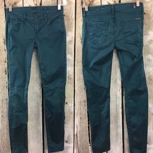 7 For All Mankind Gwenevere Teal Skinny Jeans